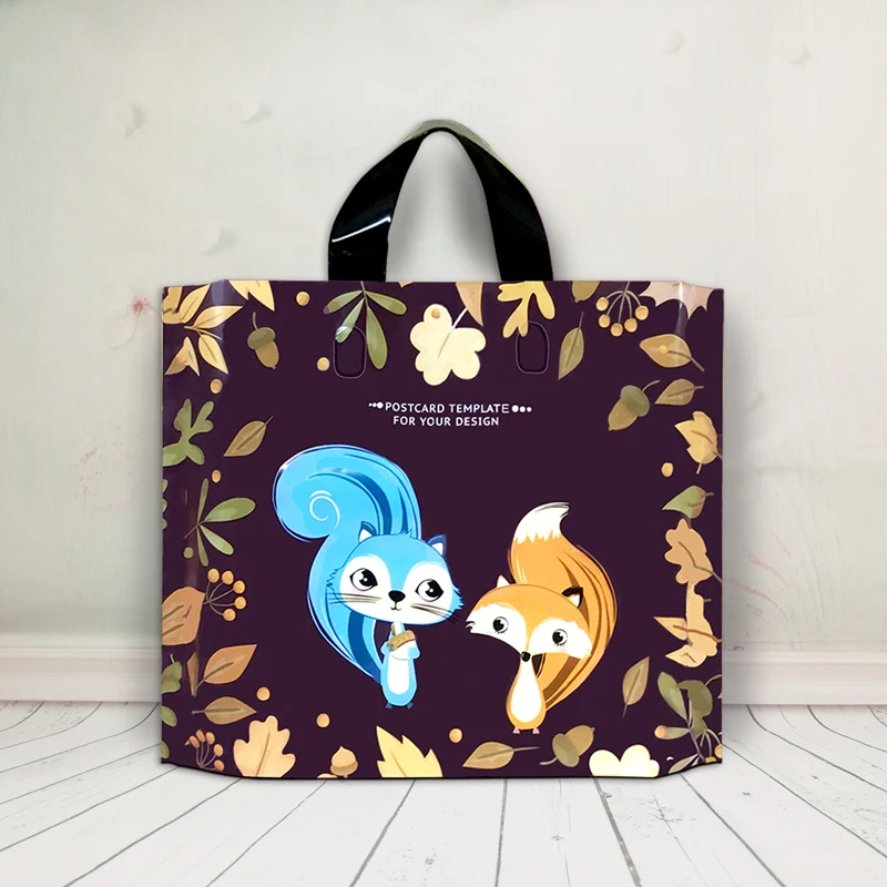 Hot sale Recyclable Plastic Clothes Packaging Shopping Gift Bag with Handles plastic gift bags for parties