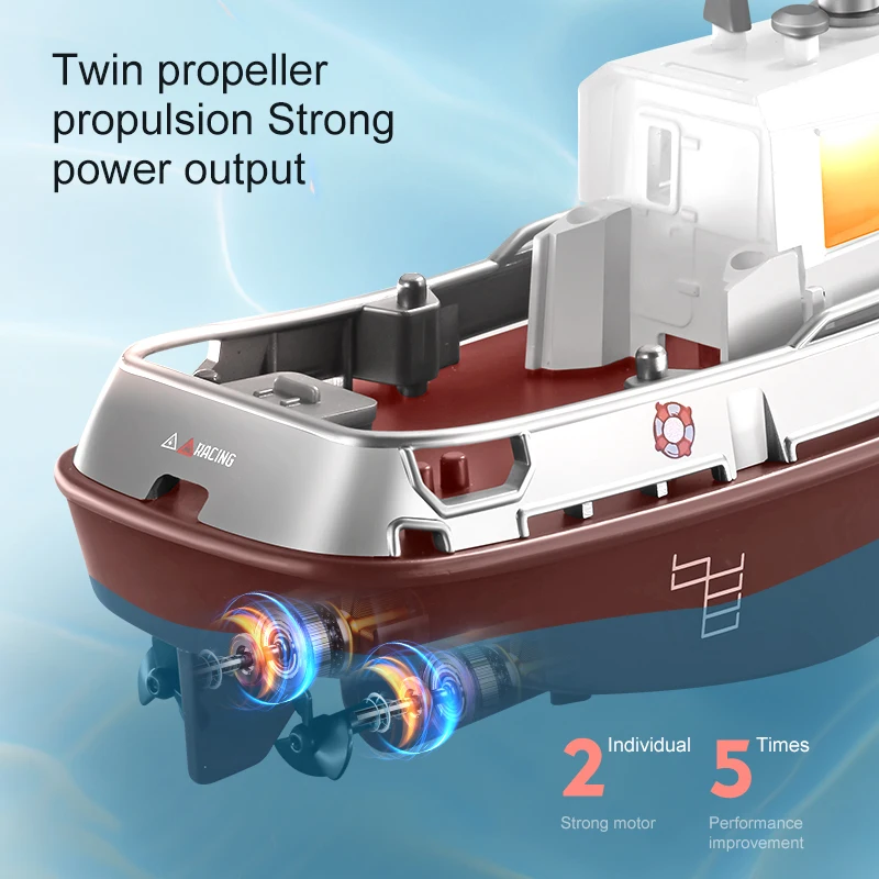 S820 1/32 Scale 2.4Ghz Mini RC Boat Powerful Dual Motor Wireless Power RC Tugboat Model Toy Boy Gift