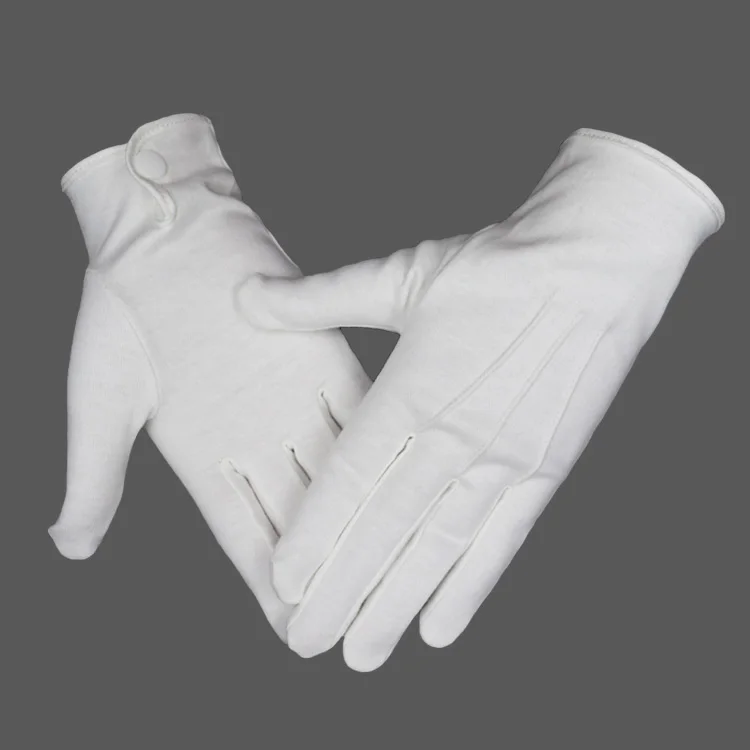 White 100% cotton parade uniform formaldress military ceremonial   traffic police glove