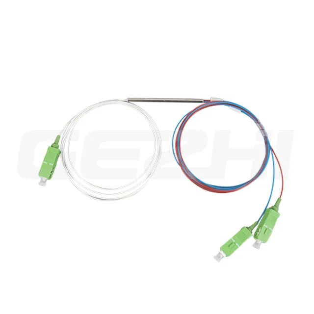 High quality 1x2 FBT splitter coupler 2 way PLC splitters 1x2 fiber optic splitter