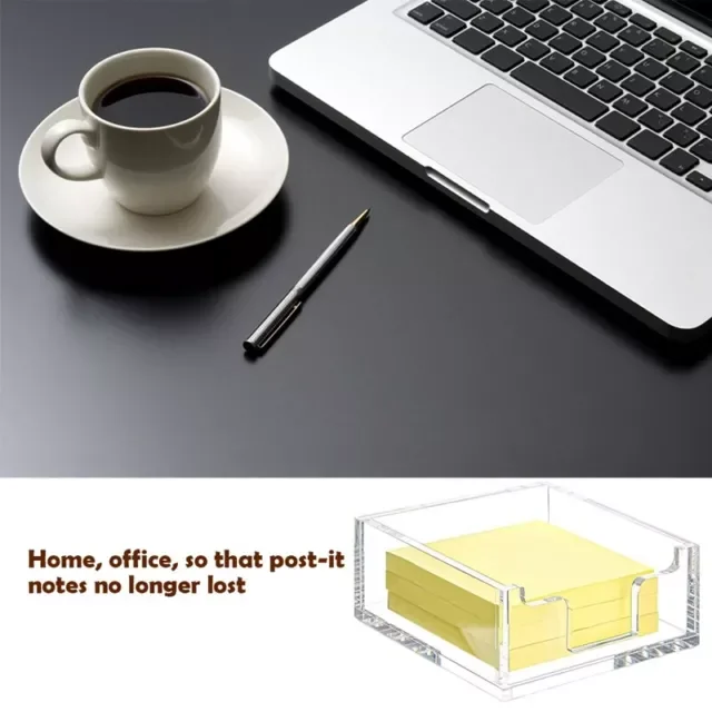 Clear Acrylic Sticky Notepad Holder Desk Accessory for Convenient Dispensing of Notes