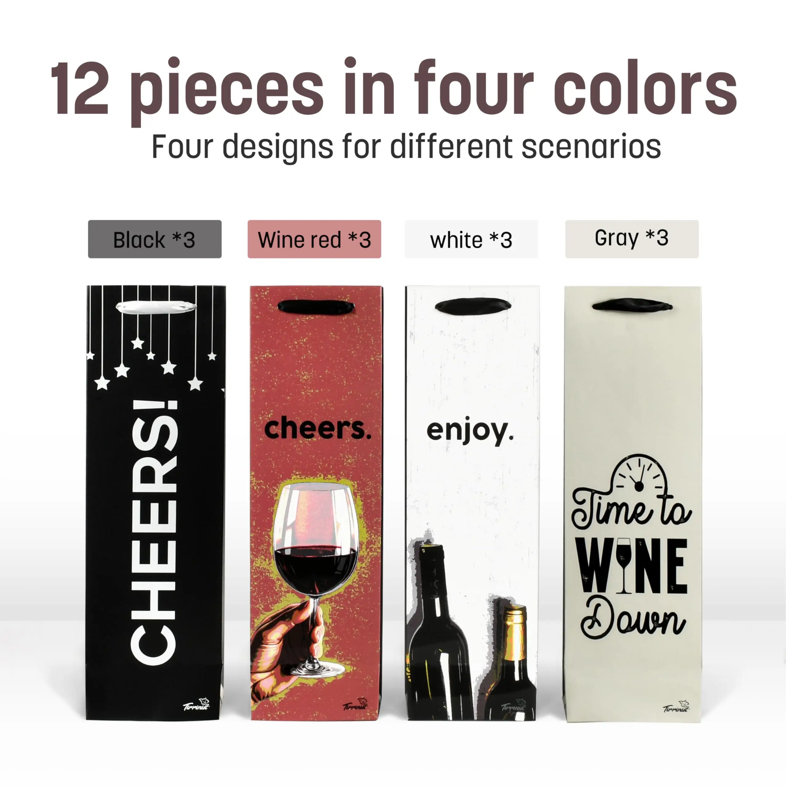 Popular Custom Personalized Print Logo Shopping Packaging Carrier Wine Paper Bag with Twisted Handle
