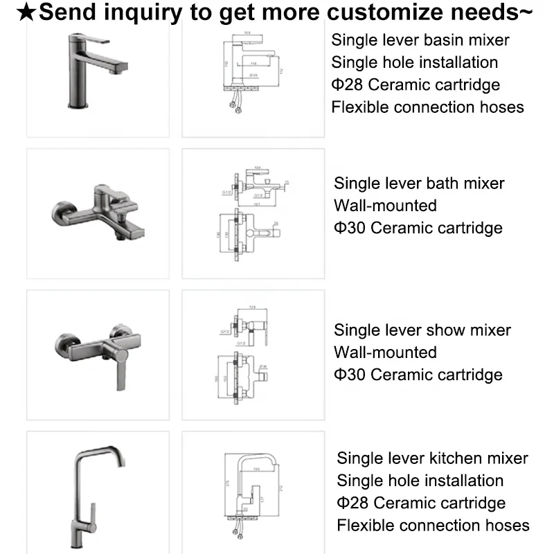 Commercial water sink tap bath bathroom faucet wash mixer copper 304 zinc alloy home health water saver tall basin faucet set