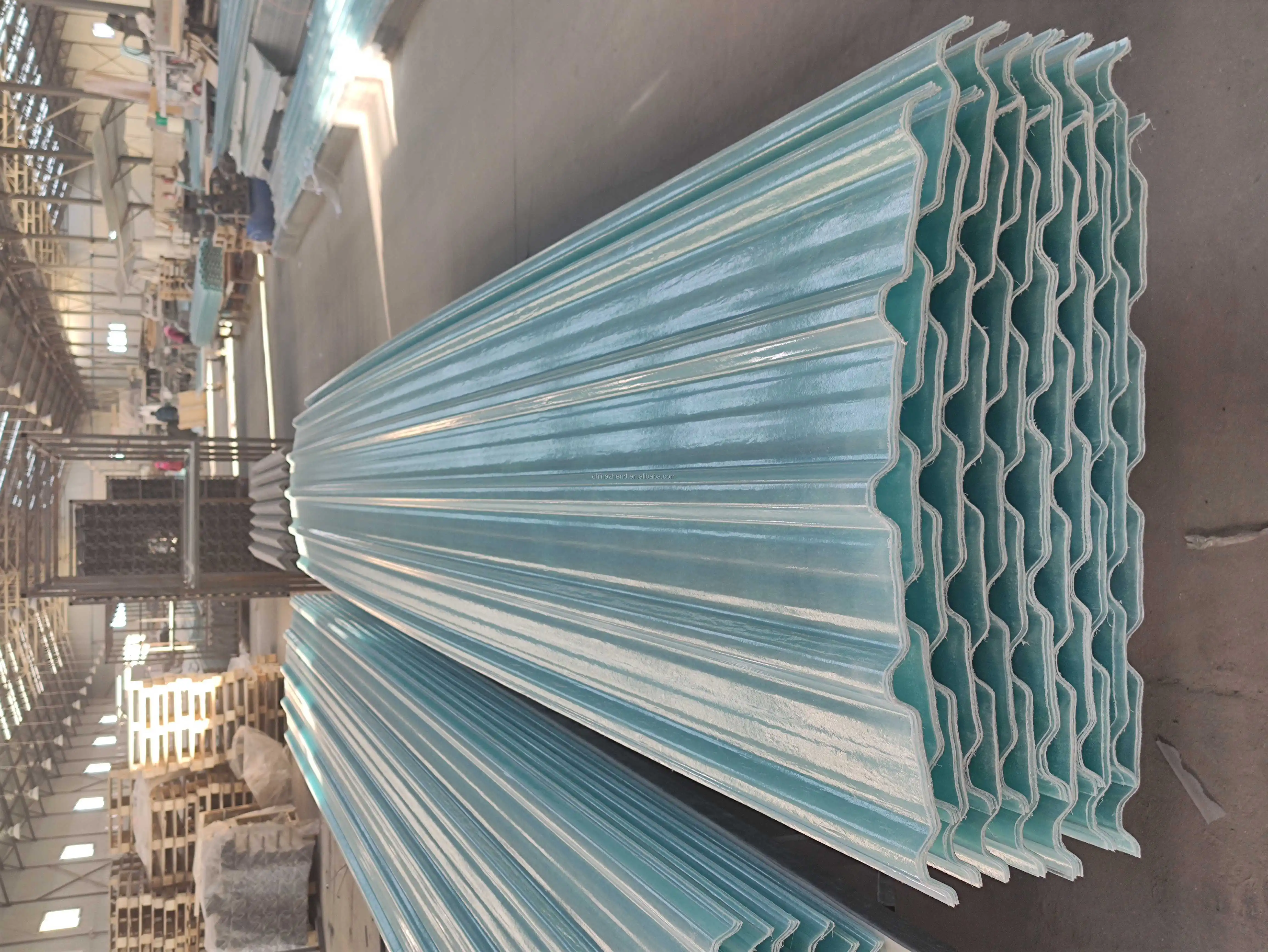 Hard Fiber Plastic Clear Transparent Corrugated Roofing Sheet Roll Fiberglass Flexible Roof Covering Tile Heat Resistant 4*8 She