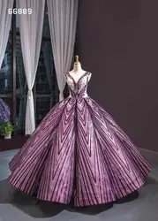 Ball Gown sleeveless  evening dress lace big ball gown  bride  dress for wedding & party