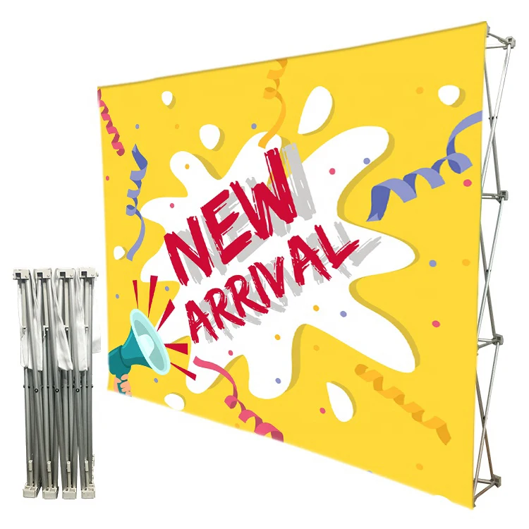 Wholesale Customized Aluminum Pop Up Stand Backdrop 8Ft 10Ft 20Ft Polyester Pop Up Display