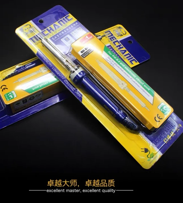 Одиночный паяльник с постоянной температурой, телекоммуникационные голубые пластиковые паяльники