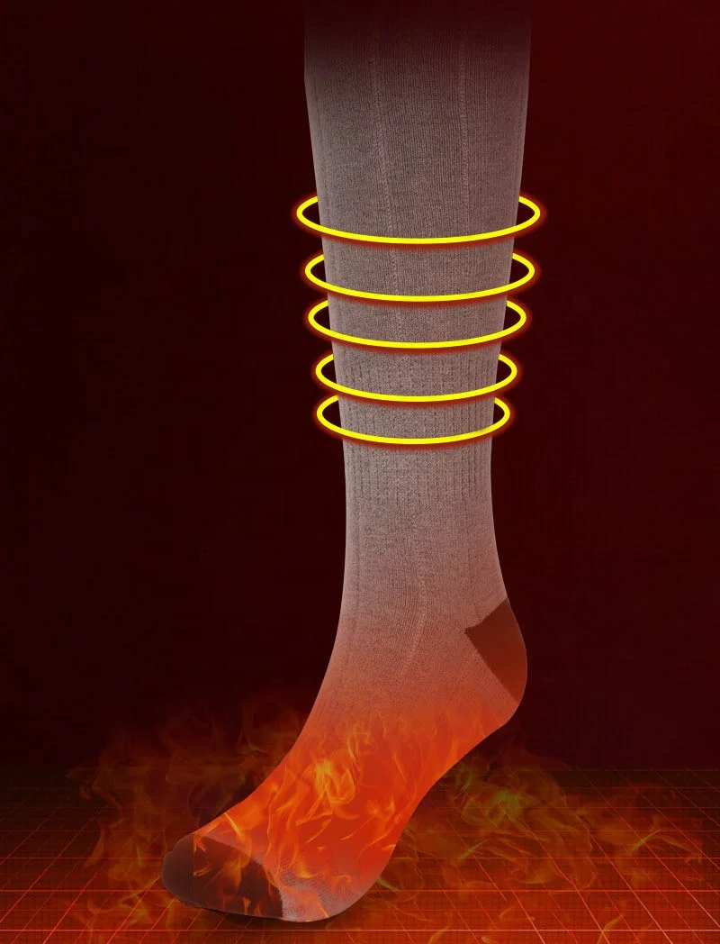 Wholesale Winter Heater Warming Ski Socks USB Electric Heating Rechargeable Battery Heated Socks