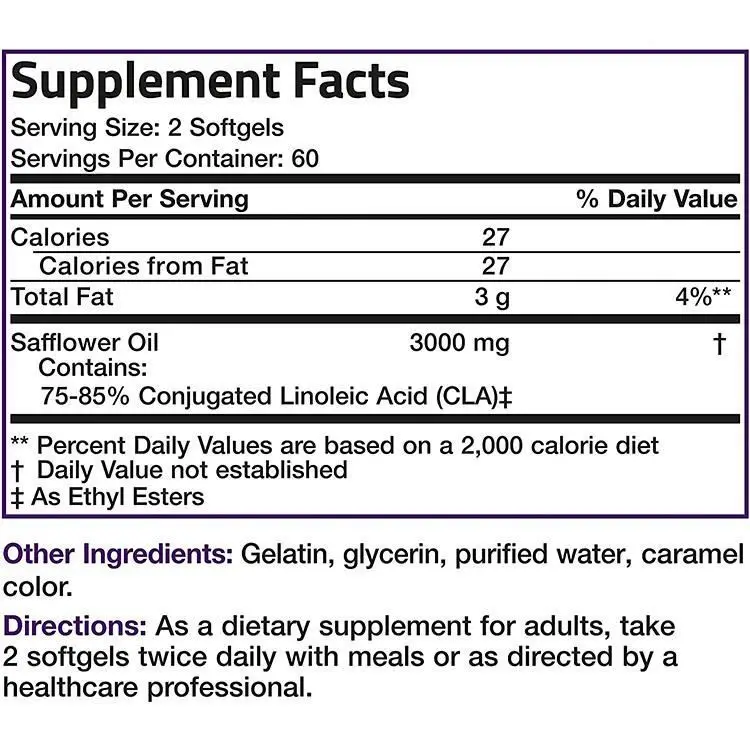 Owned brand high quality high performance support healthy weight management Lean Muscle Mass Conjugated Linoleic Acid Capsules