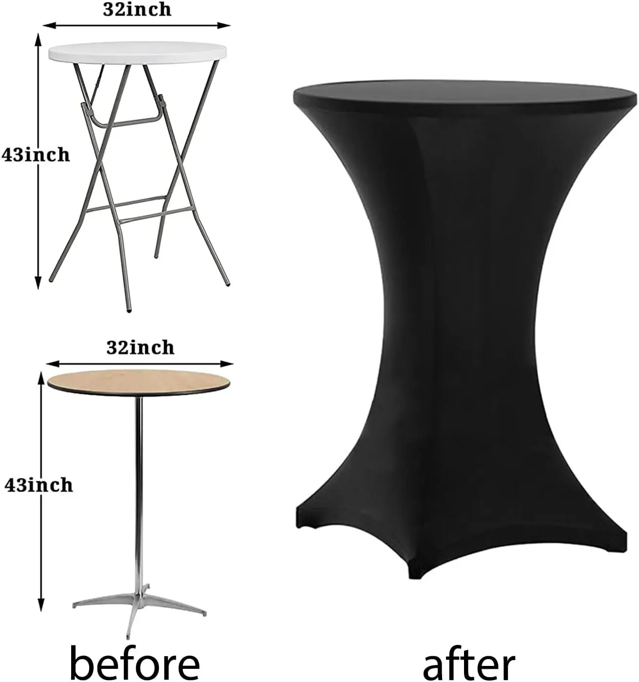 Solid Stretch Spandex  Cover for Keyboard Stand black Accessories Outdoor Party DJ Tradeshow Banquet Vendor Wedding Celebration