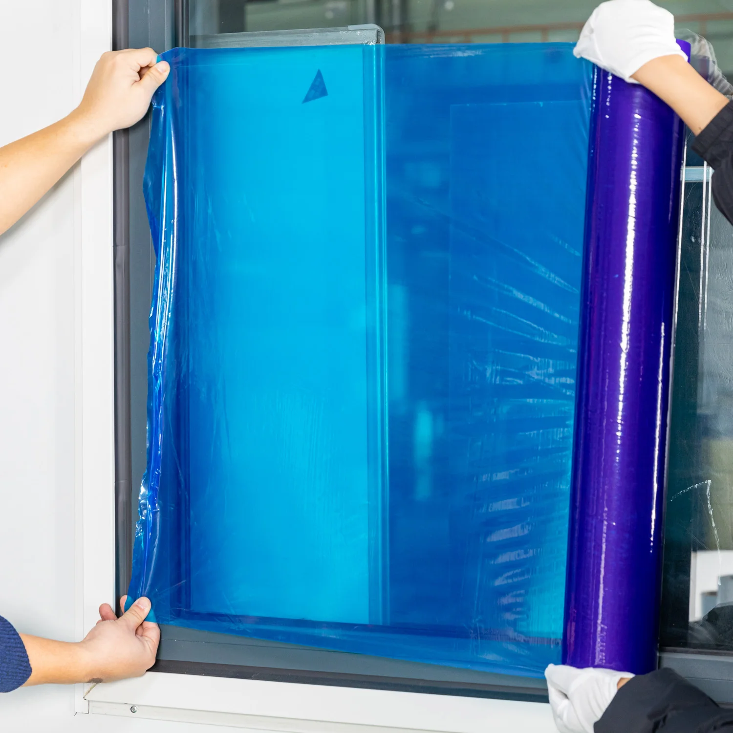 Blue Clear Transparent Pe Temporary Plastic Surface Protection Film for Window Glass
