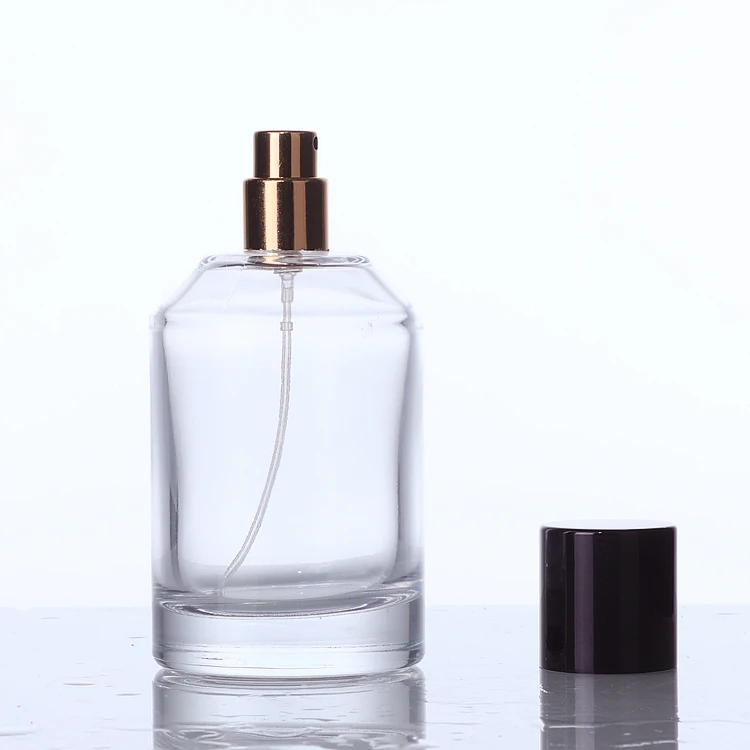 Custom empty transparent round  glass perfume bottle 30ml 50ml 100ml perfume bottle