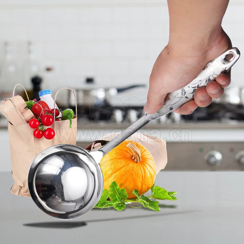 QANA Factory Wholesale OEM Household Cooking stainless steel kitchenware spatula set kitchen utensils slotted turner Ladle set