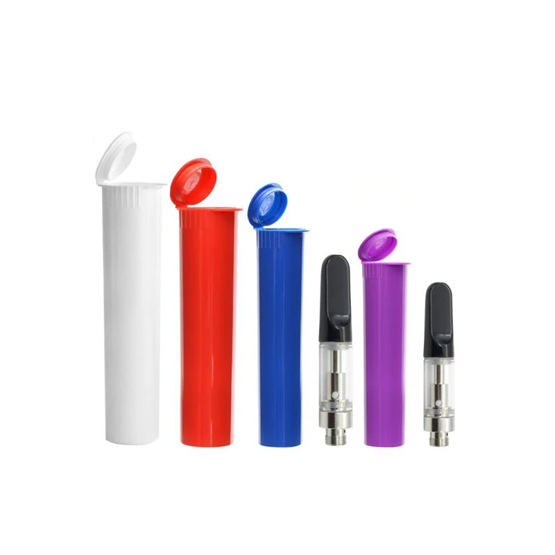 
Custom Joint Blunt Tube For Smoking 98 mm Plastic Pre Rolled Container For Cigarette with child proof screw cap 