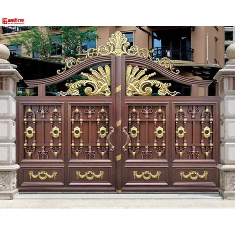 
wholesale hot sale door High-end villa electric gate Easily assembled aluminum house main gate 