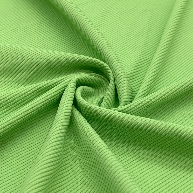 Custom high elastic textured stripe rib knit 4 way stretch nylon spandex fabric for women swimwear lingerie sports bra