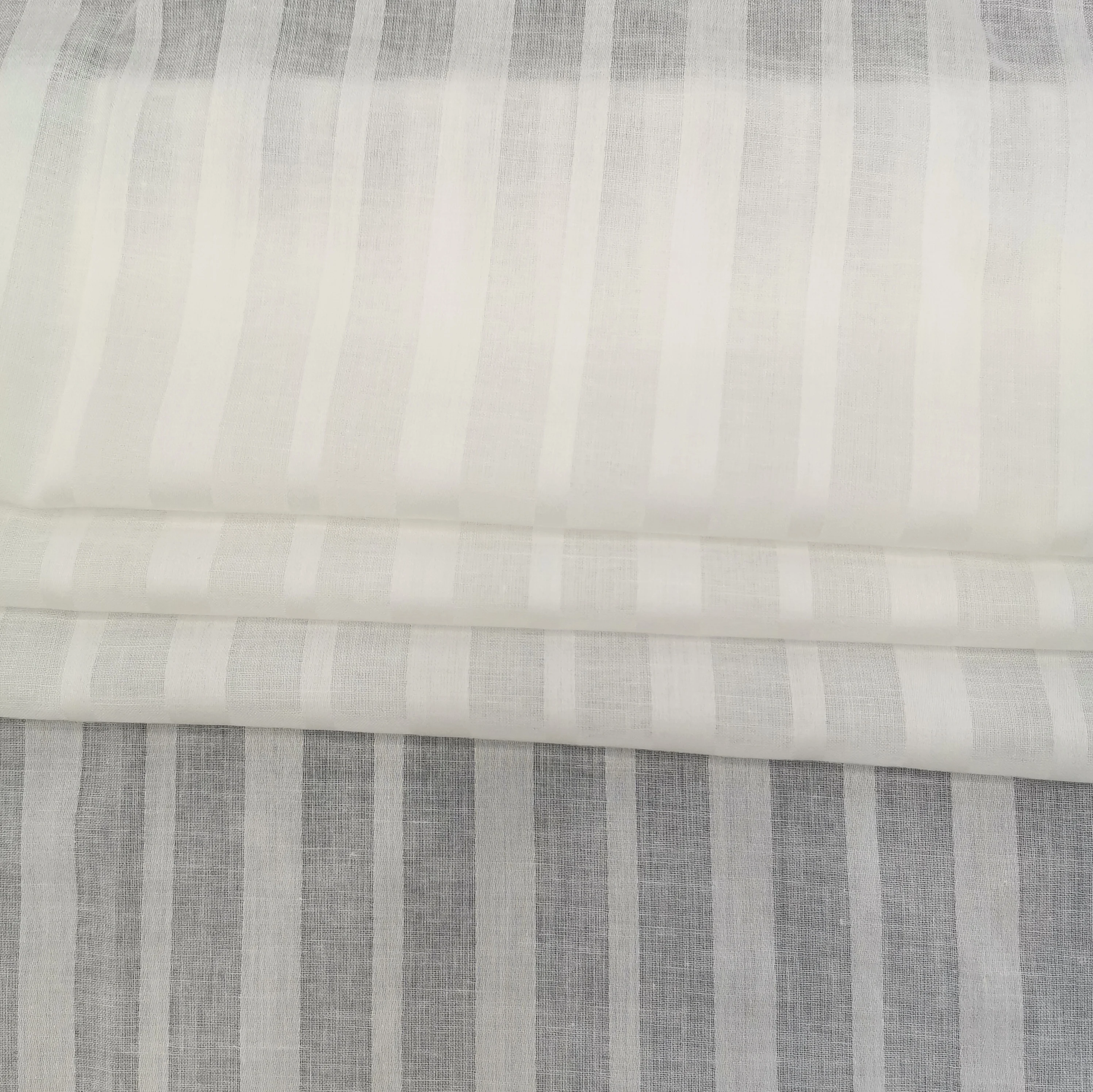 SISITEX Cotton vertical stripe jacquard fabric for summer short sleeve shirt dress breathable sun protection fabric SS18538