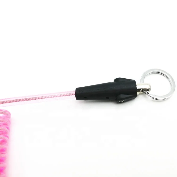 Cheaper Price High Quality Tether Spring Steel Plastic Self-locking Quick Release Carabiner Fashional Tool Spring Lanyard