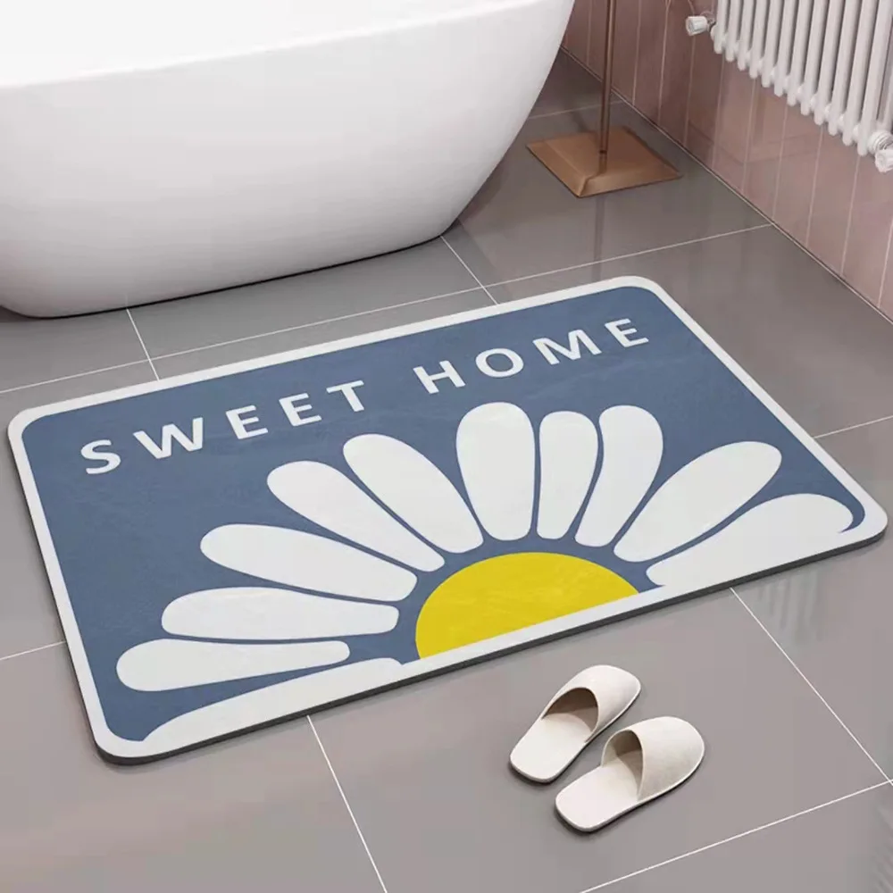 Custom printing thin diatomite quick dry diatomaceous earthbath mat