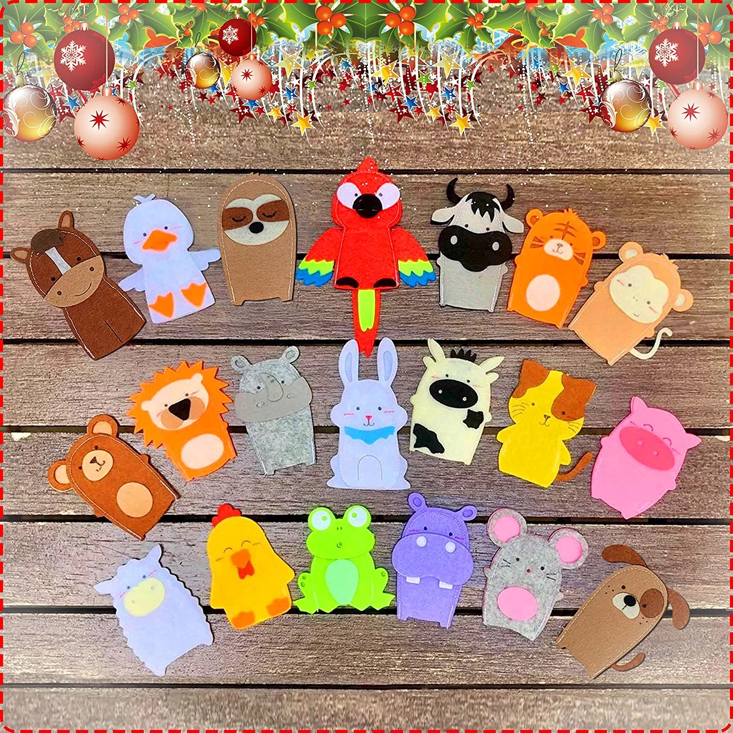 Wholesale handmade finger number toys handmade felt animal finger puppets
