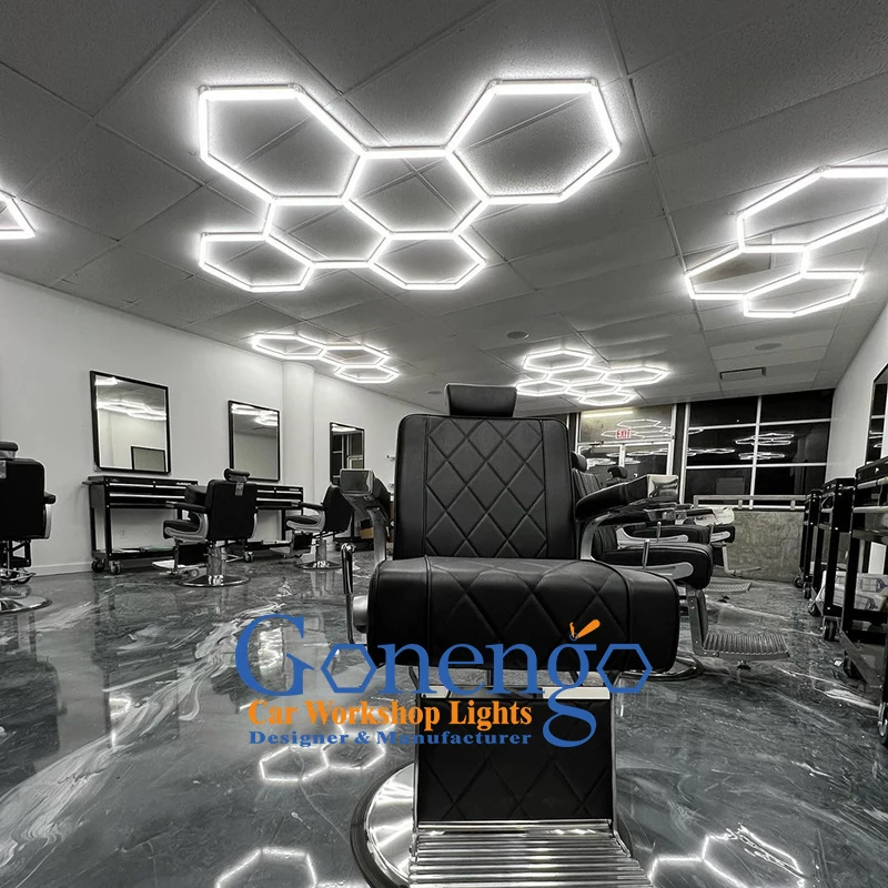 Manufacturers Selling Led Hexagon Dimmable Neon Car Beauty Hair Salon Auto Showroom Light