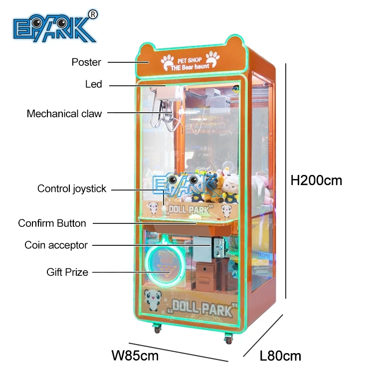 EPARK Dolls Catcher Games Machine Coin Operated Toy Arcade Crane Claw Machine