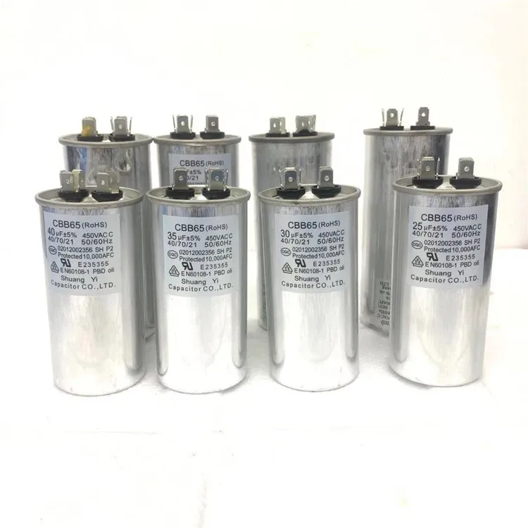 CBB65 450VAC 50/60Hz Air Conditioner Appliance Motor Start Run Capacitor 20uf-60uf