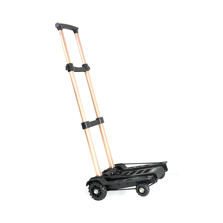 BAOYU 88LB 4 Wheels Folding Plastic Luggage Cart Foldable Trolley Cart Mini Trolley