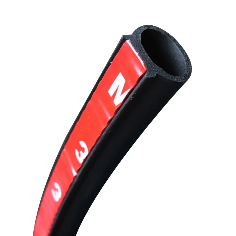 Factory Sealing Strip EPDM Black Rubber Strip Big D With 3M Adhesive For Auto Soundproof  14*12mm  Guiding Gutter