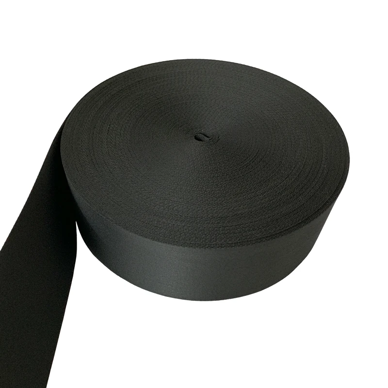 Jinsha Textile 7.5cm  Black Nylon Plain Webbing Xikeng Webbing with Ultra-wide Webbing Widened and Thickened