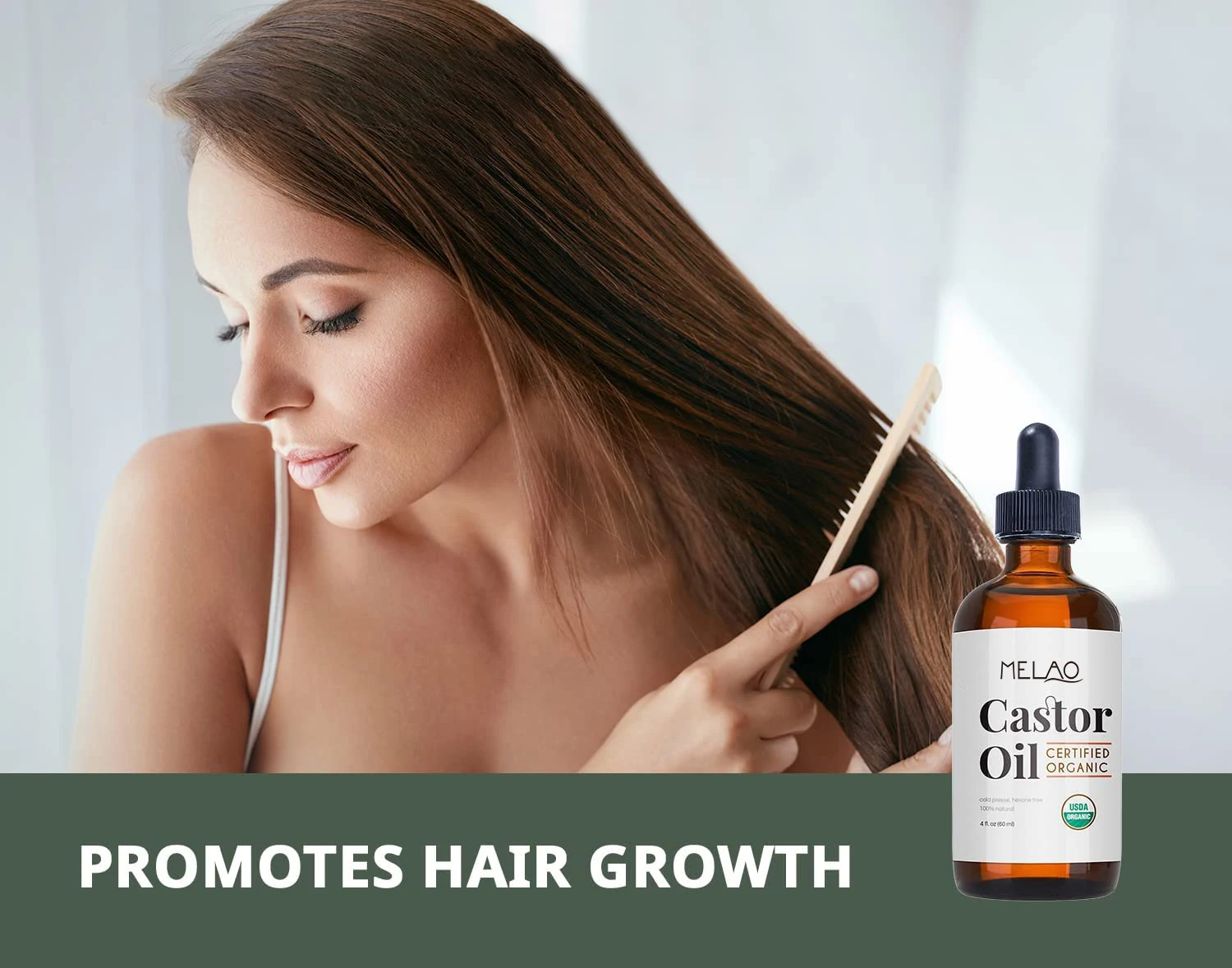 Wholesale MELAO Organic Castor Oil Stimulate Growth for Eyelashes Eyebrows Hair Skin Moisturizer Oil Eyelashes Growth Hair