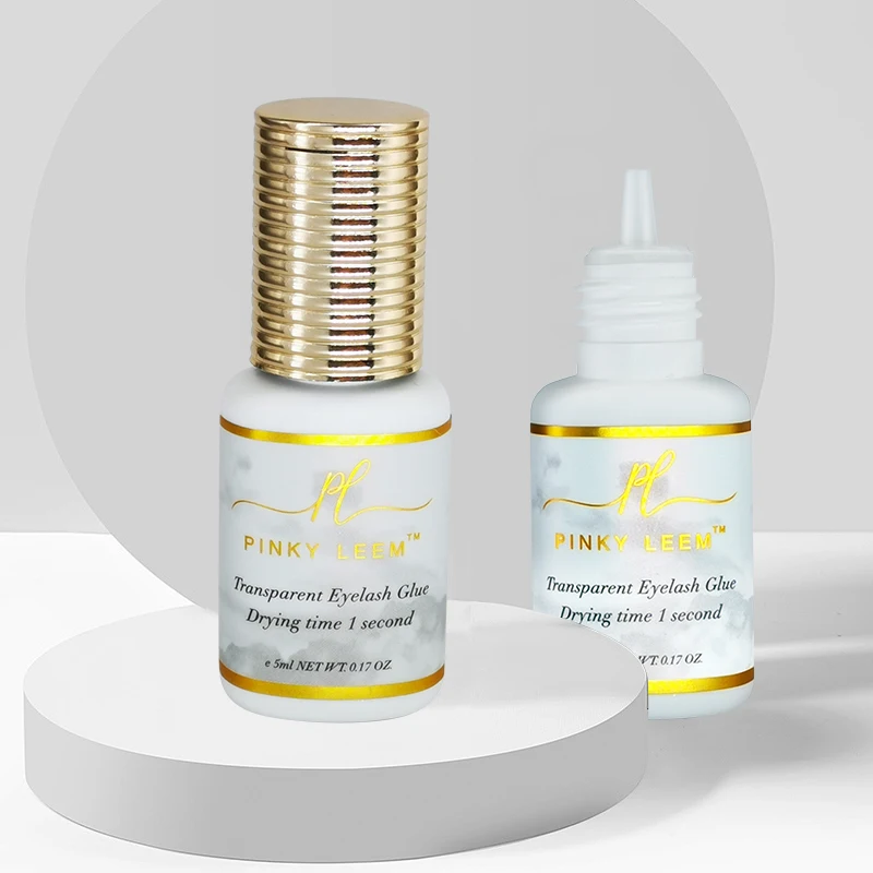Pinky Leem Custom 0.5,1Second Eyelash Extension Glue Strong Waterproof Lash Glue Adhesive fast drying clear low fumes lash glue