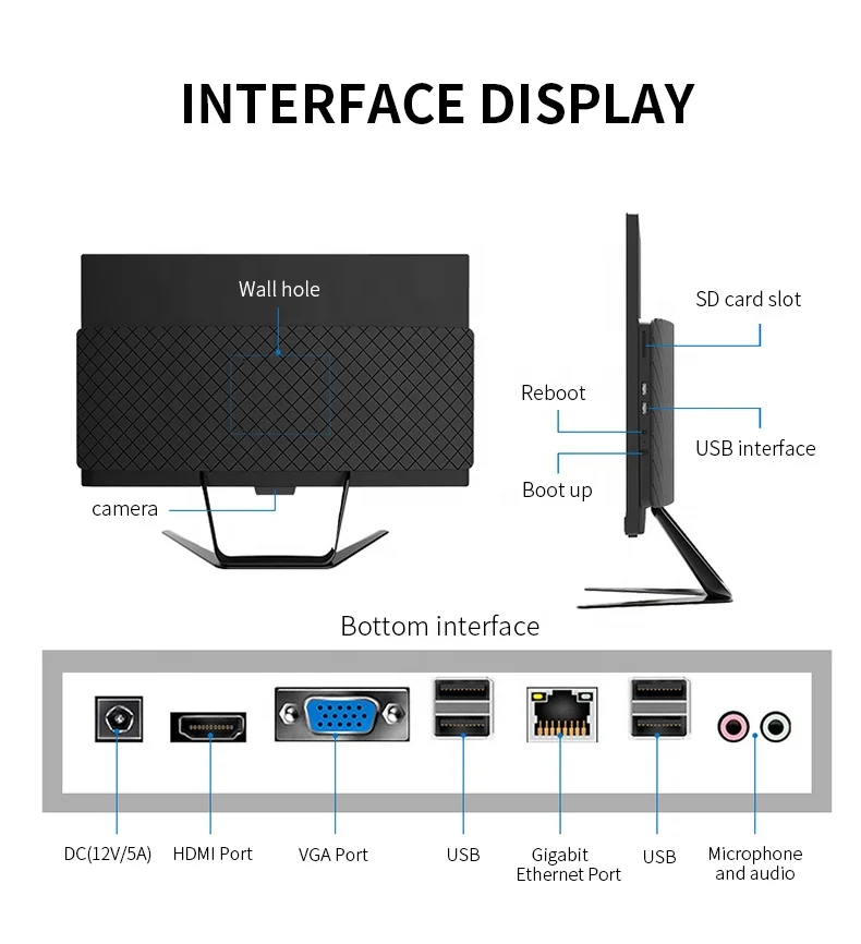 Hot Selling 22 Inch IPS 1920*1080P Monoblock Computer CPU i5 3th Gen RAM 4GB SSD 128G Business Office All In One PC Computer