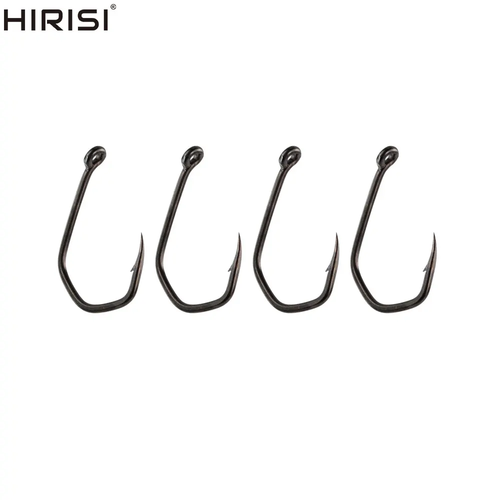 Hirisi Carp Fishing Hooks Barbed Pinpoint Claw Hooks PTFE Coating High Carbon Stainless Steel Eyed Fish Hooks 8019