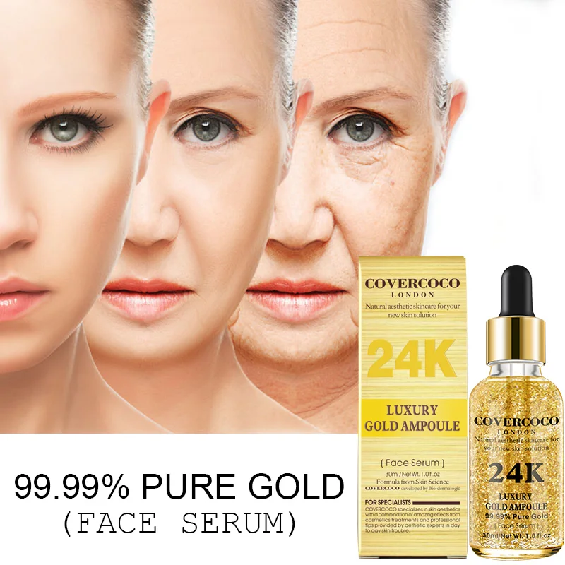 Beauty Personal Care 24k Gold Essence Organic SkinCare Hyaluronic Serum Skin Care Anti Aging Collagen Vegan Cosmetics Face Serum