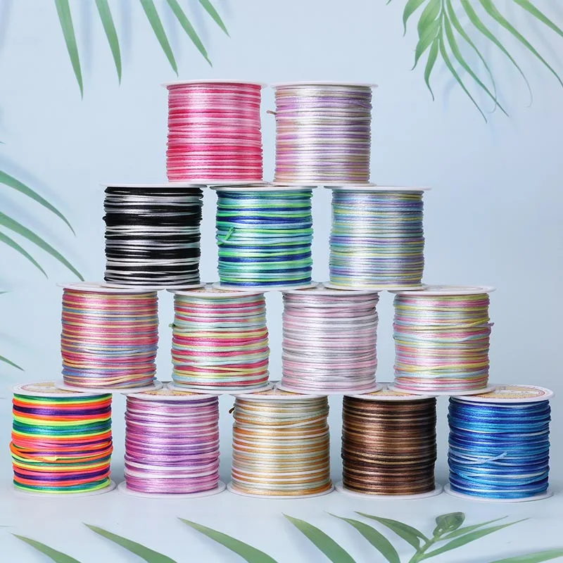 Color gradient 7 thread nylon rope Chinese knot tassel bracelet Braided rope braided rope DIY handmade wire