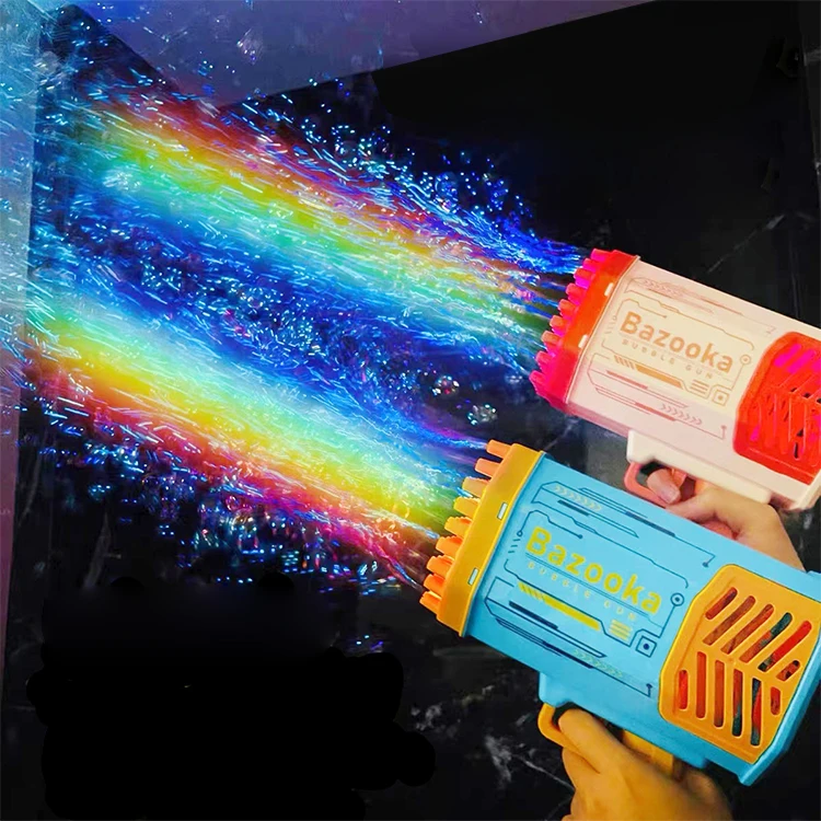 Zhoya Amazon Hot Wholesale Rocket Boom Gatling Bubble Machine Toy Automatic Ble Machine Electric Bubble Gun