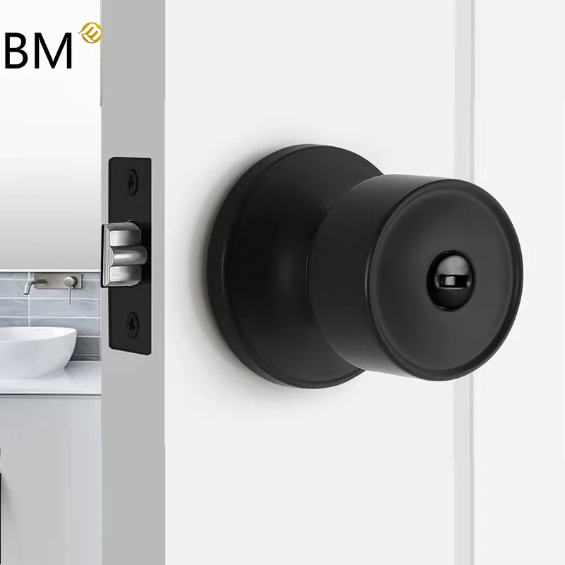 Matt Black Key Privacy Passage series Modern door knob lock