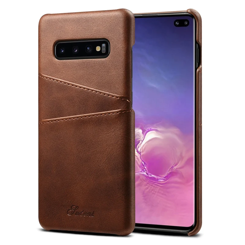 Card Slot Pocket Shockproof Back Cover PU Leather Case for Samsung S10 Plus S10E S9 S8 S20 S21 Ultra Note 20 10 9 8