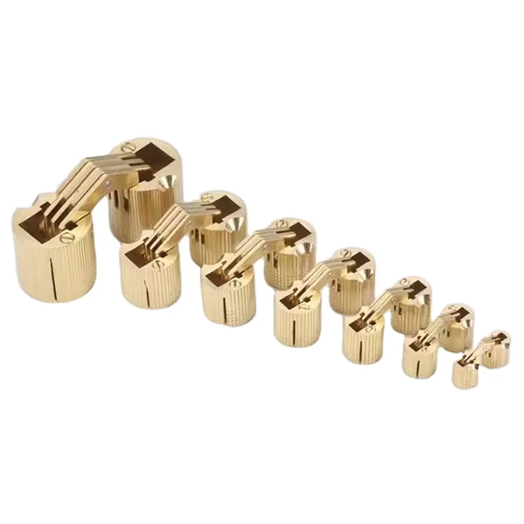 Furniture Hardware Round Brass Solid Copper Mexican Hinges Concealed Jewelry Box Hinges
