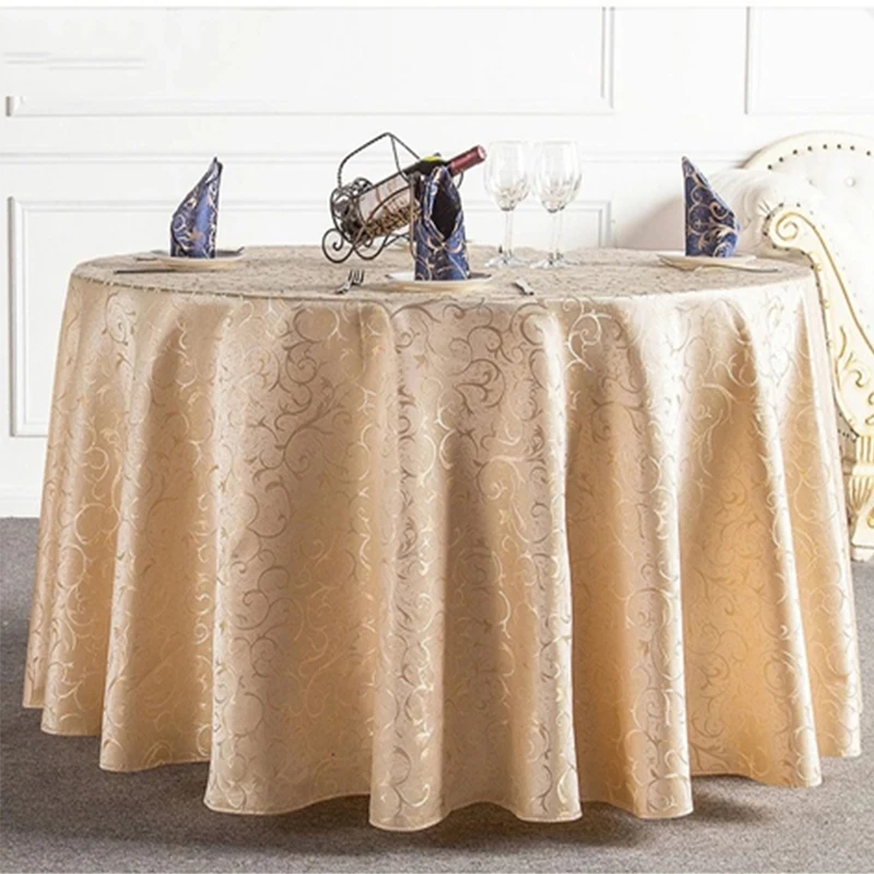 100% Polyester And Jacquard Design Table Linens Round Table Cloth