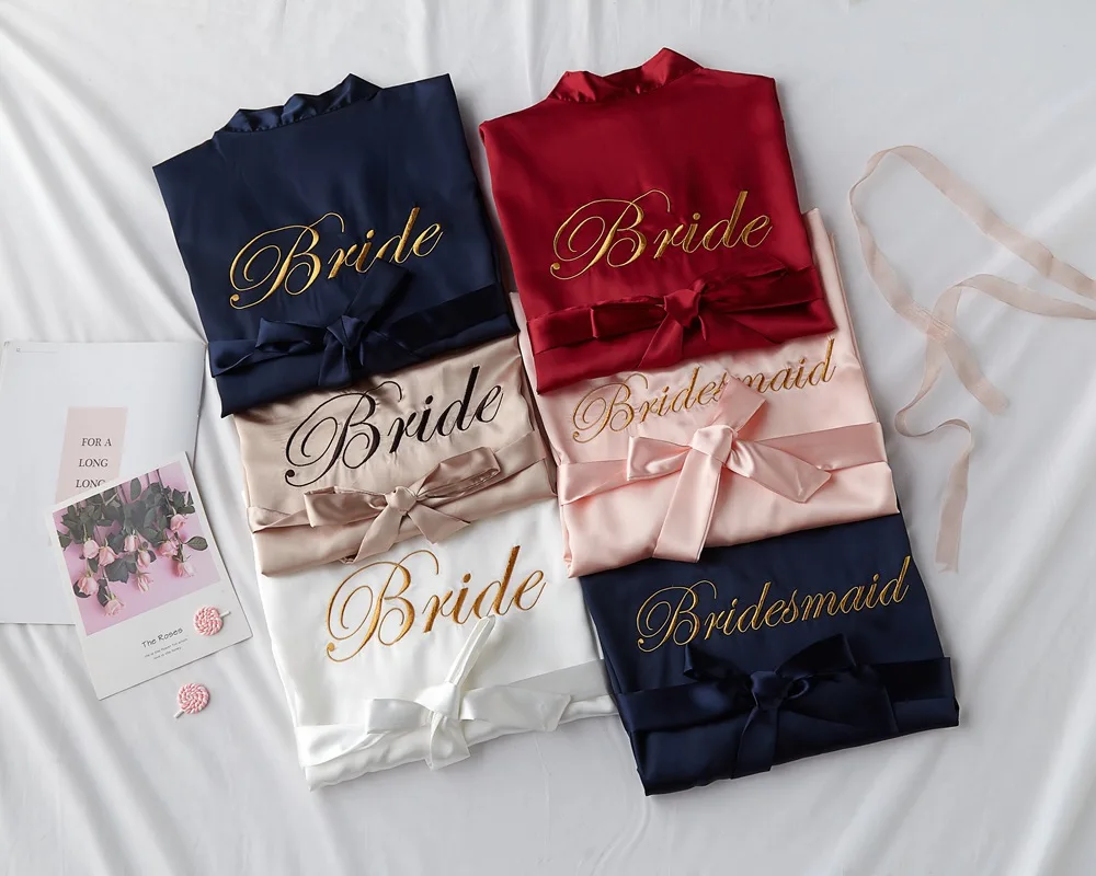 KKVVSS S0 bride and bridesmaid robe silk satin printing sleepwear women pajamas wholesale loose sexy pretty