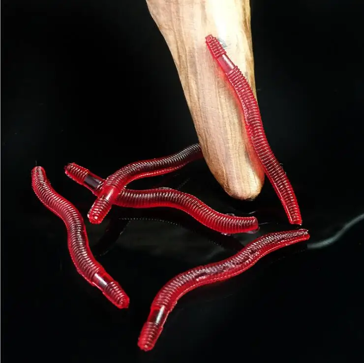 WEIHE  3.5cm 0.25g Isca Artificial Simulation Red Earthworm Soft Bait Fishing Lure Lifelike Worm Smell Baits Pesca
