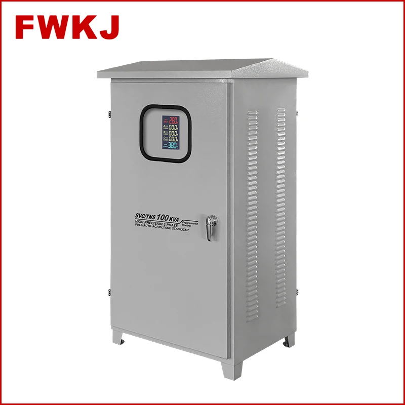 Industrial Stabilizer Avr 90kva 300kva 200kva 120kva 100kva 220v 380v 440v 3 Phase Automatic Voltage Regulator outdoor outside