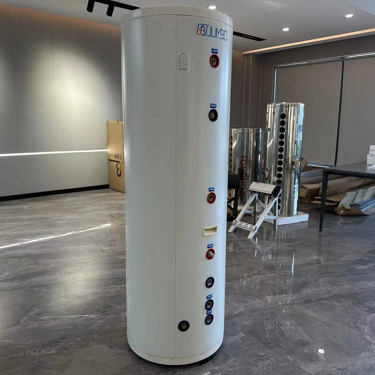 jinbang vacuum stainless steel water buffer tank double coil buffer tank Hot water system 1000 liter buffer tank