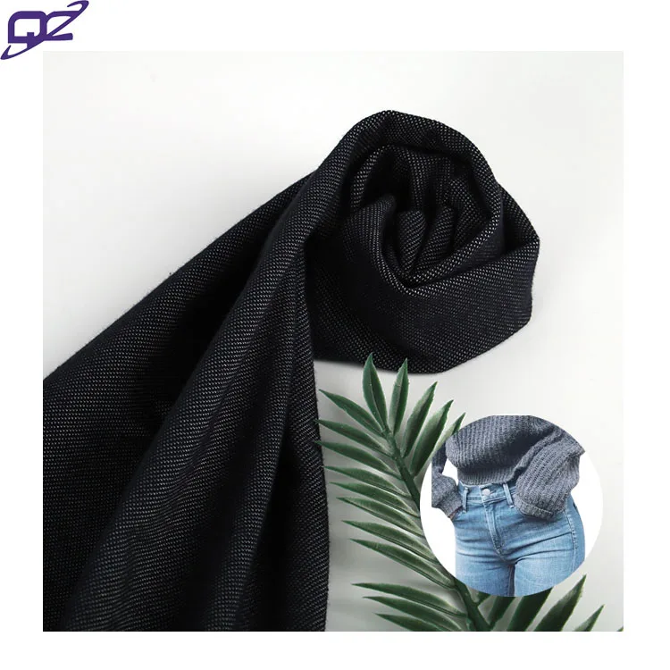 New Design Stretch Knitted 70% Cotton 25% Polyester 5% Spandex Soft Comfortable Imitation Denim Fabric For Pants