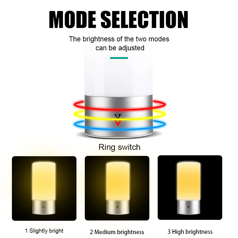 Factory Wholesale Bedroom Led Rechargeable Smart Touch Sensor Colorful Night Light