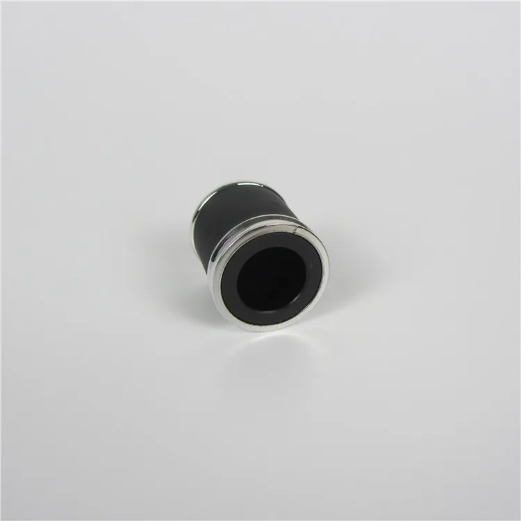 silver UV and black rubber decorated PP insert add iron perfume cap for perfume bottle