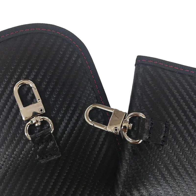 Portable Carbon Fiber RFID Blocking Faraday Bag Anti Theft Car Key Protector Pouch
