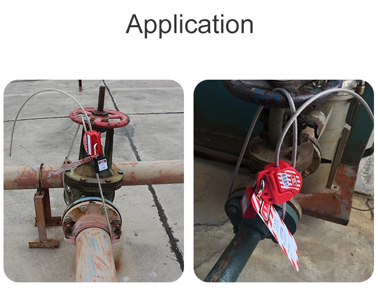 Engineering Plastic PA Material Custom Design Safety Adjustable Cable Lockout cable dia. 6mm